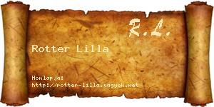 Rotter Lilla névjegykártya